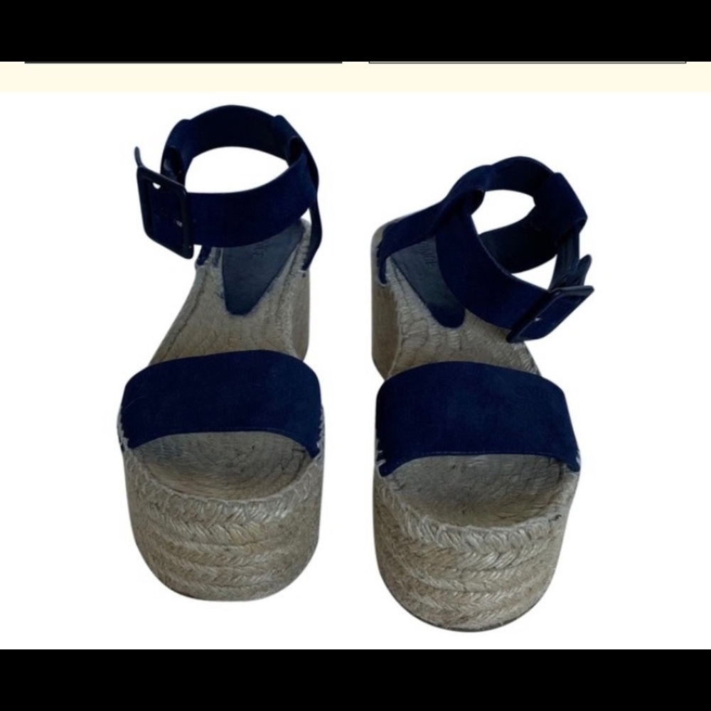 VINCE Navy Blue Suede Espadrille Shoes / Size 8